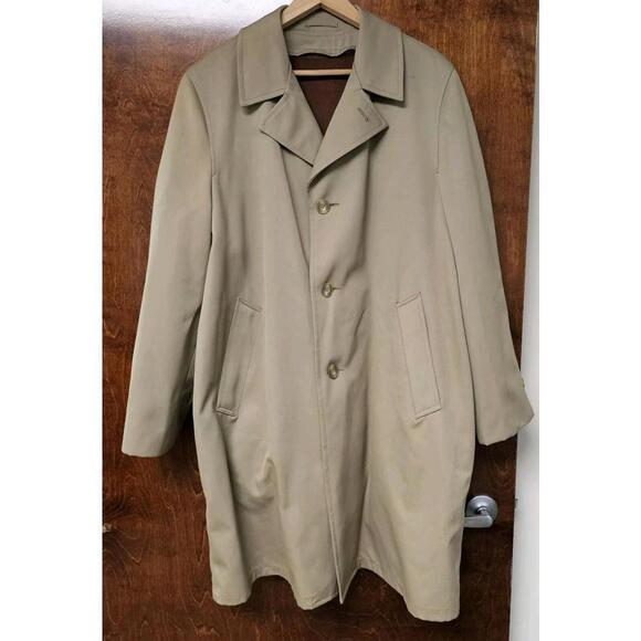 Vintage Men's Barometer Trench Coat With Zipper Wool Lining Mens Large - Picture 1 of 9